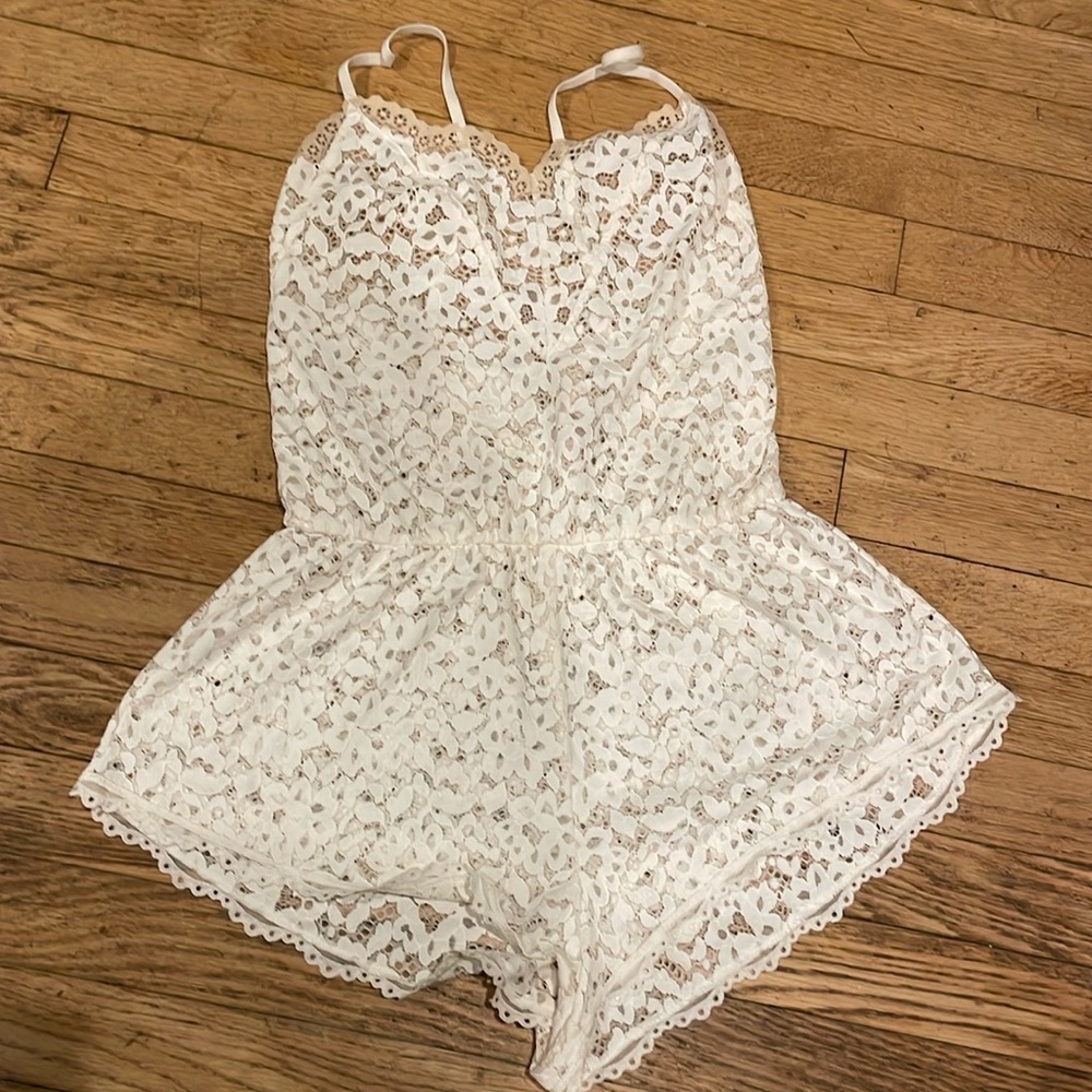 Lace sleep romper